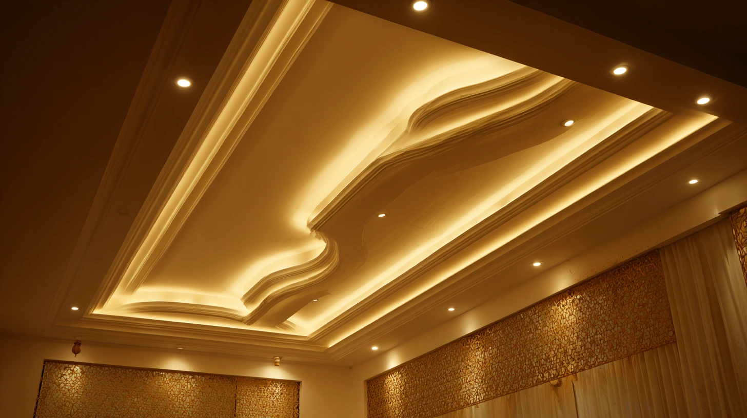 Soft warm lighting integrated into a simple POP ceiling