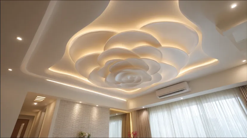 Subtle POP Flower Design ceiling with petal lights