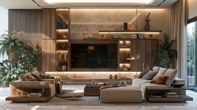 Modern TV showcase design for hall