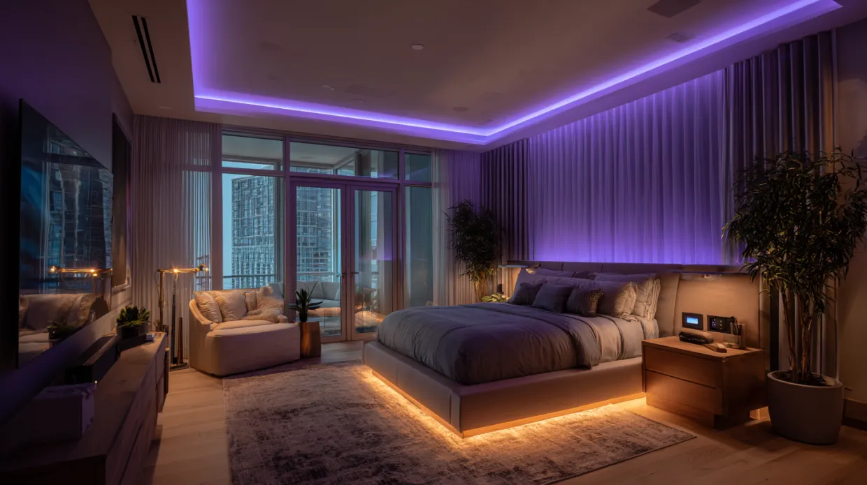 technology features for master bedroom with smart design