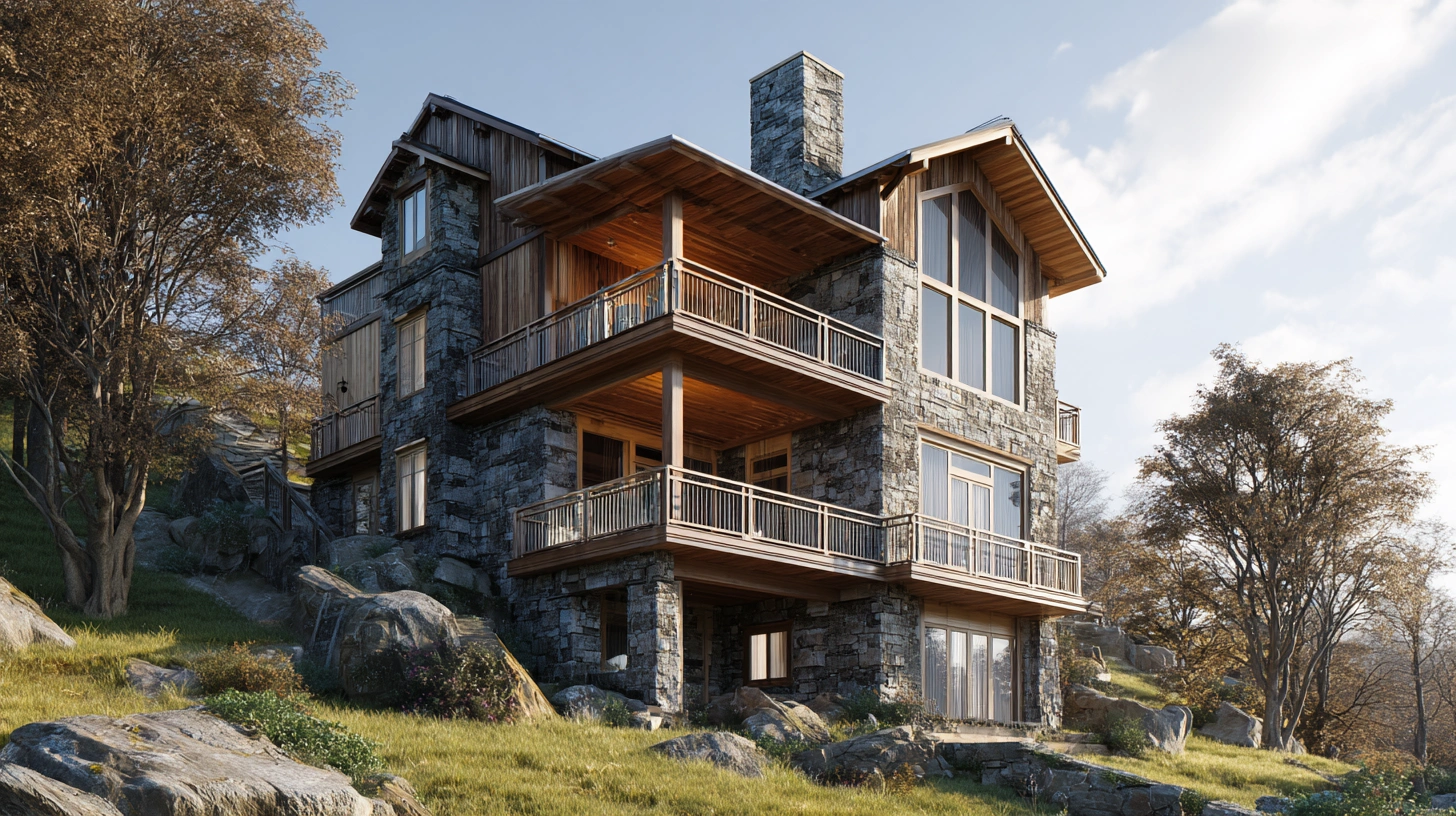 Traditional 3-storey house designed for sloped hilly terrain