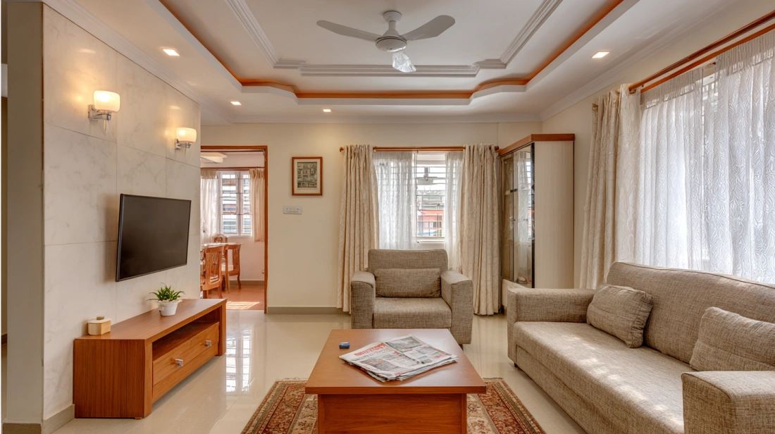 Grid ceiling layout with warm spots