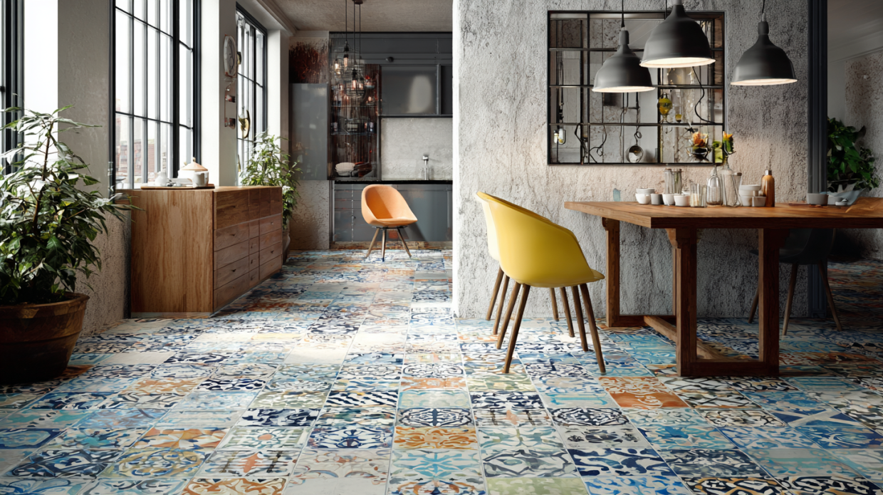 Turn up the heat using high-quality vinyl Kitchen Floor Design