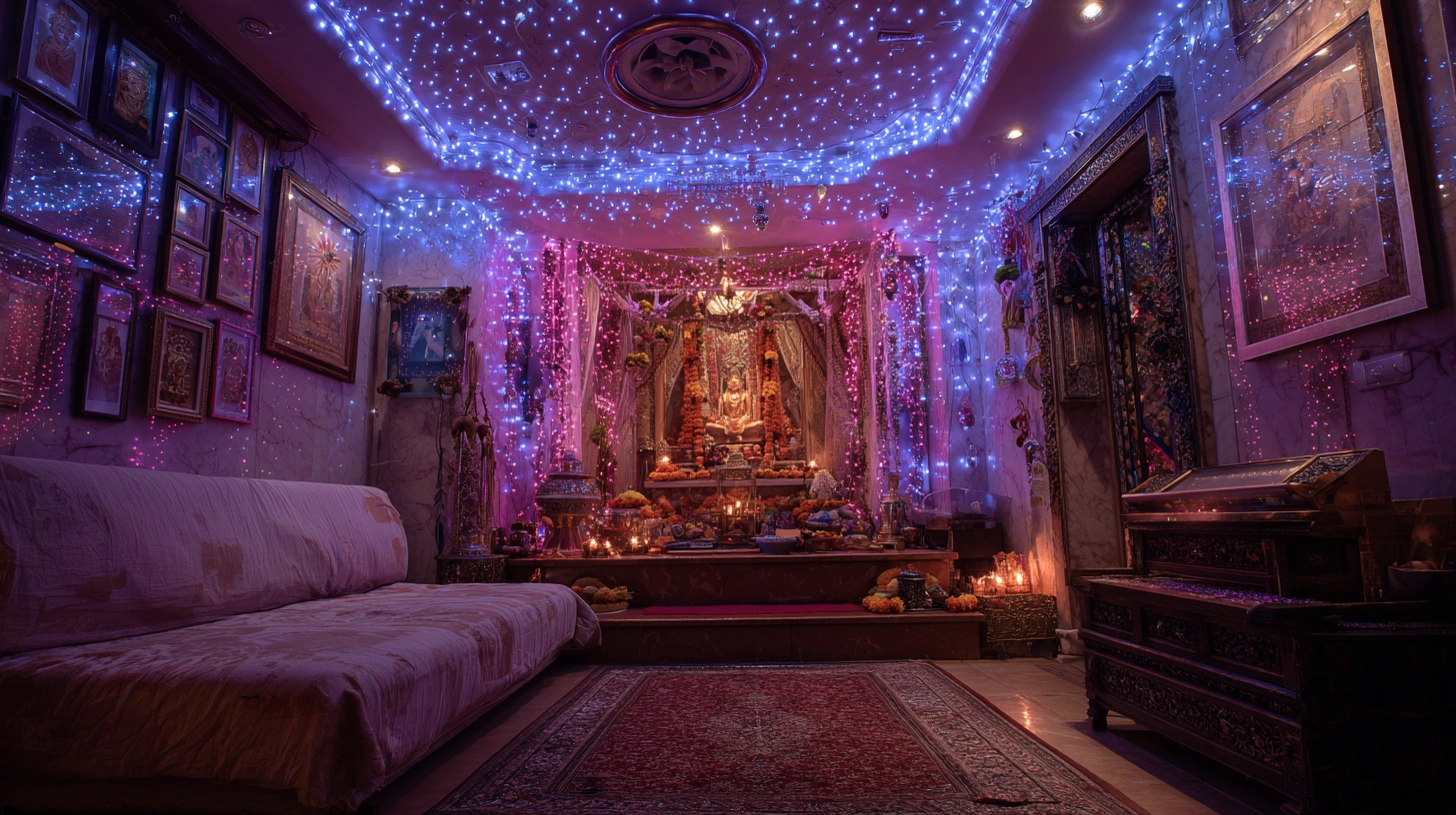 POP ceiling with tiny fiber optic star-like lights