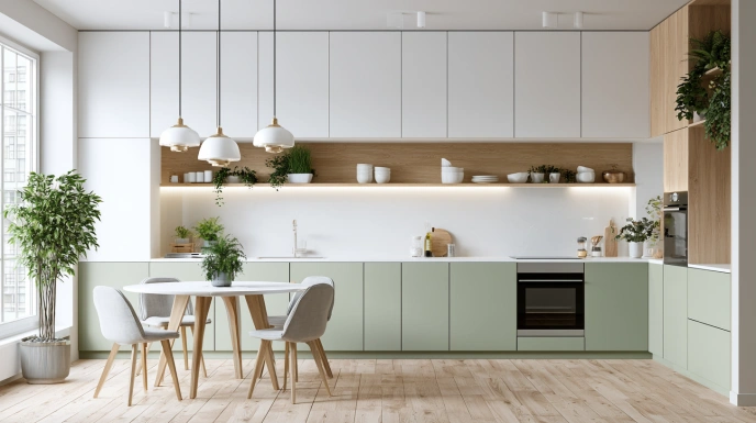 Two-tone Scandinavian kitchen design