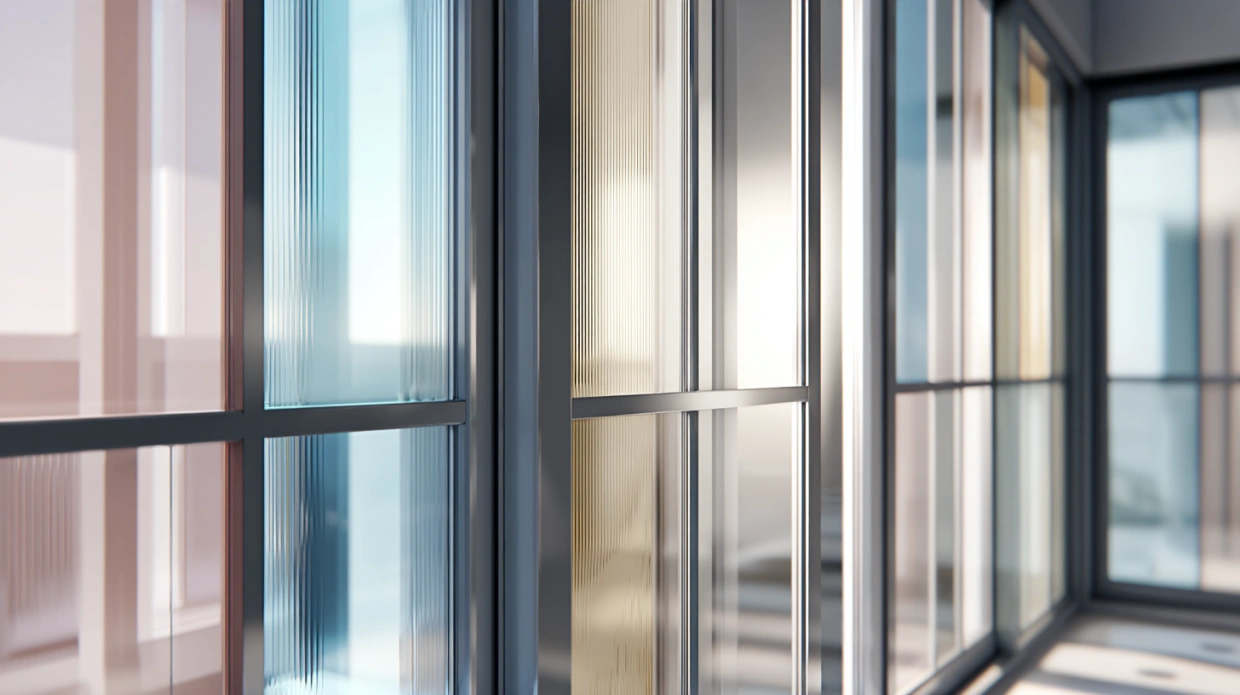 Sliding windows with multiple glass types