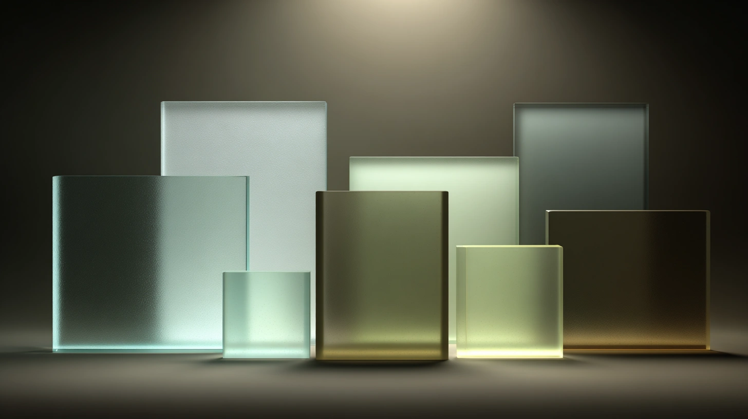 Comparison of clear, frosted, and textured bathroom glass types