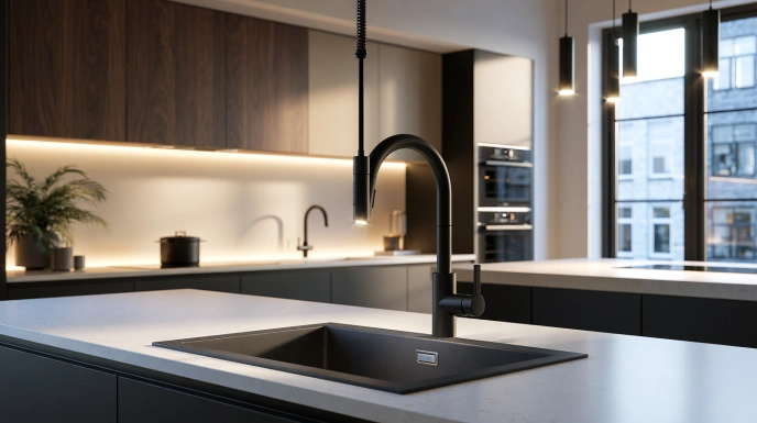 Undermount composite kitchen sink