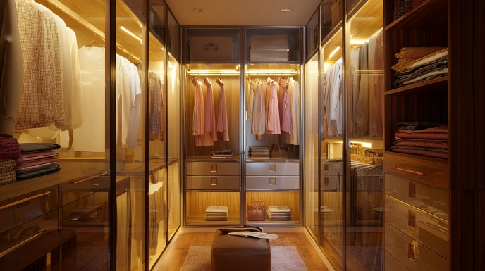 A stylish modular wardrobe design combining smart storage, modern finishes, and functionality for contemporary Indian homes.