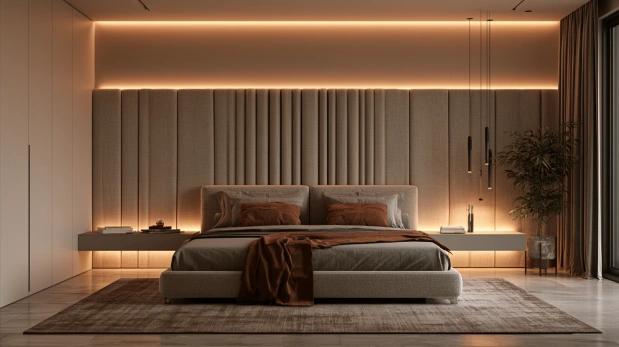 Modern upholstered bed headboard