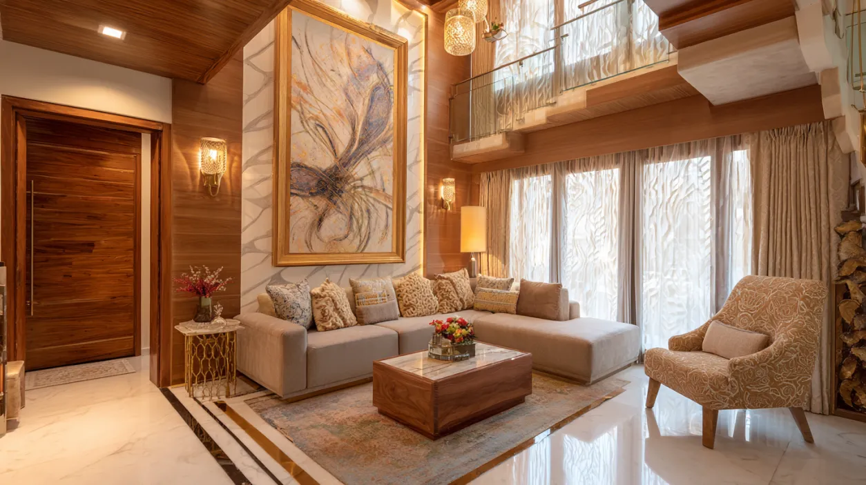 Modern luxury villa interior design in Bangalore city.