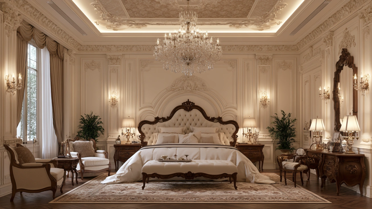 Timeless vintage damask wallpaper for classic interiors.