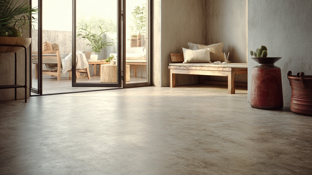Vinyl sheet flooring with seamless surface