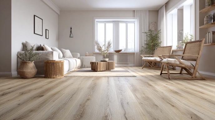 WPC vinyl flooring in modern home interior