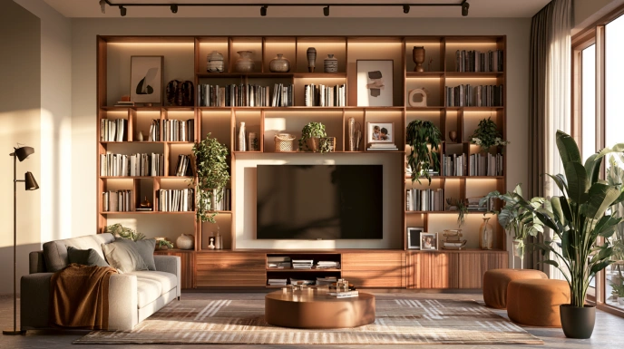 Wall bookshelf design