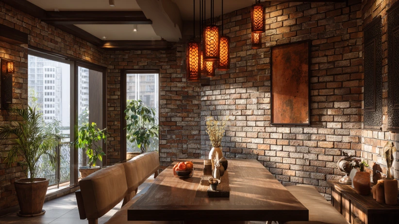 clean textured finish featured in modern white brick wall designs