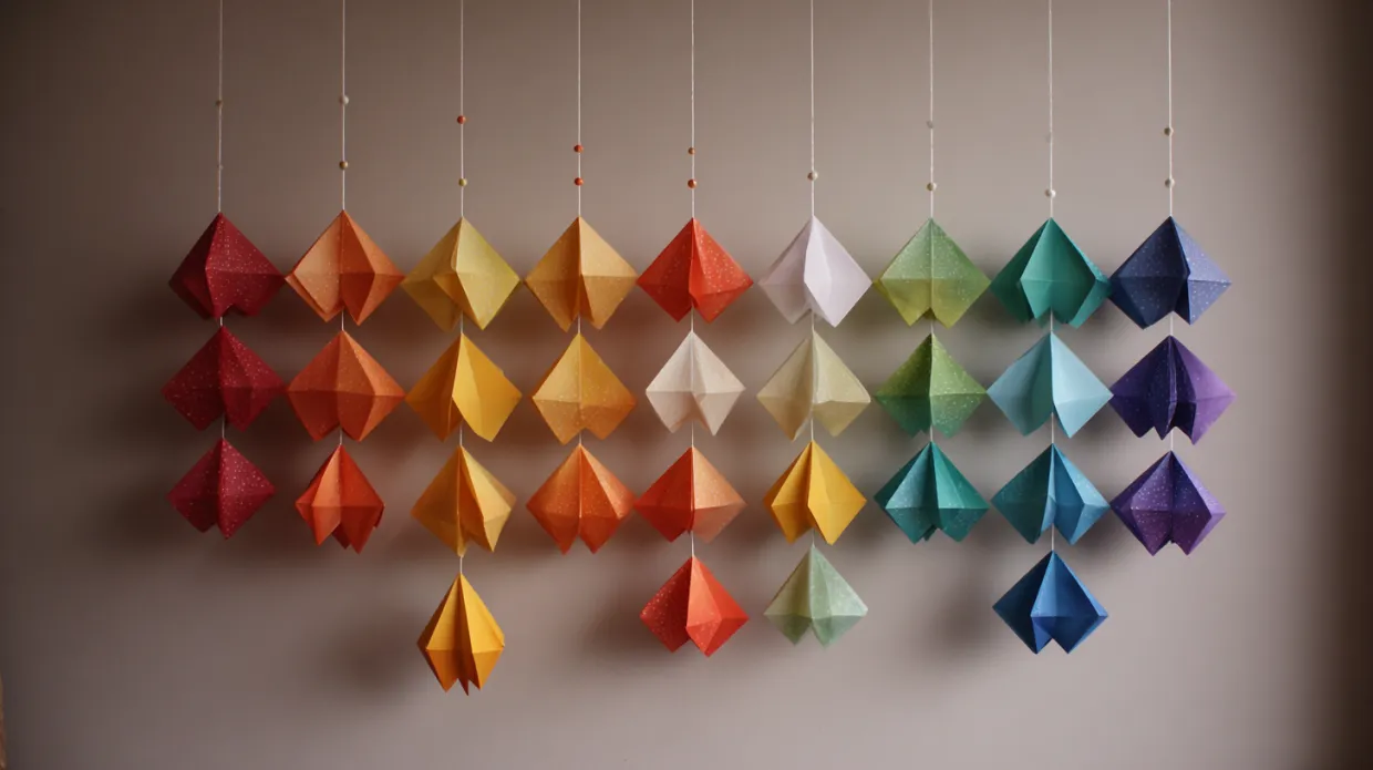 collection of creative paper wall hanging designs in various colors and shapes