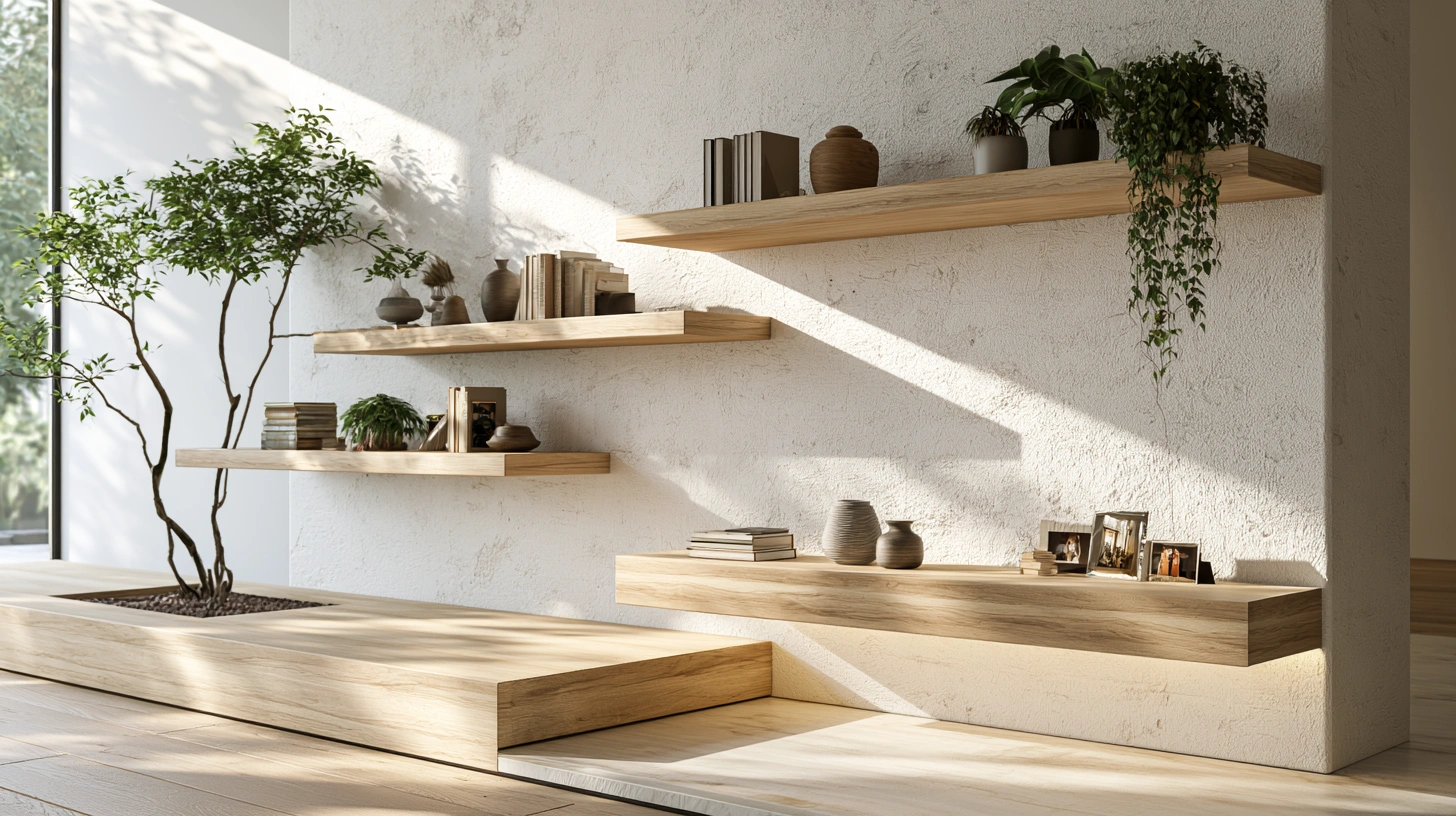Wall-mounted showcase design for the hall