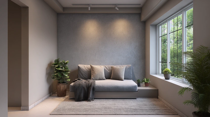 wall-mounted frame featured in a simple window grill design