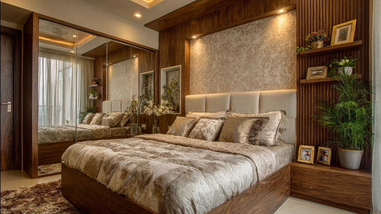 Wall and ceiling design for couple bedroom