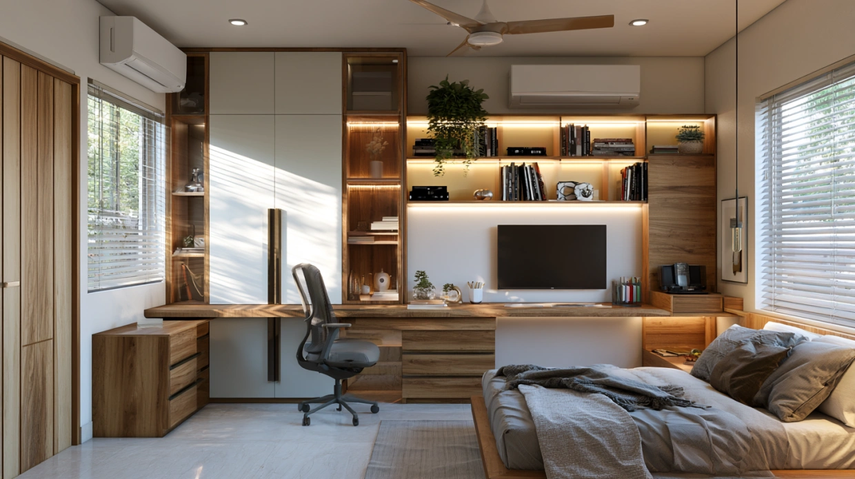 Wardrobes with Study Table Design Ideas for Indian Homes in 2026