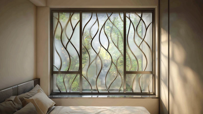 Wave Pattern Modern Grill Design for Bedroom