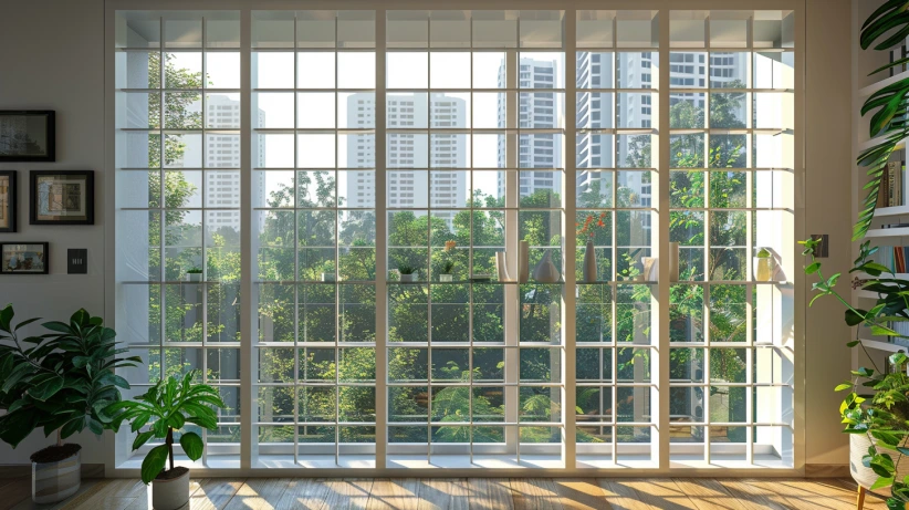 pvc finish featured in a modern window grill design