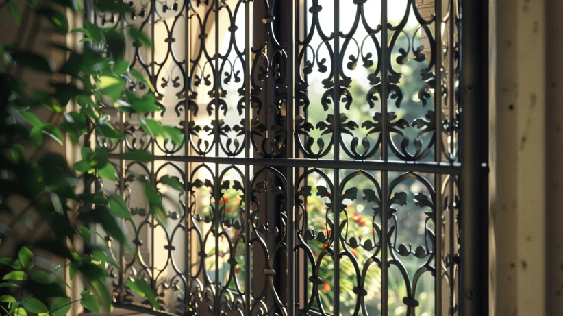 victorian pattern featured in an elegant window grill design
