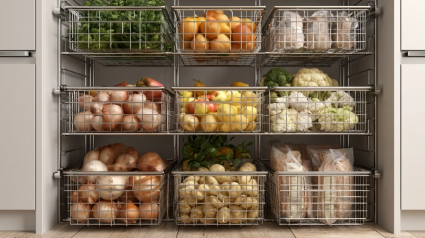 Stainless steel wire basket rack for vegetables