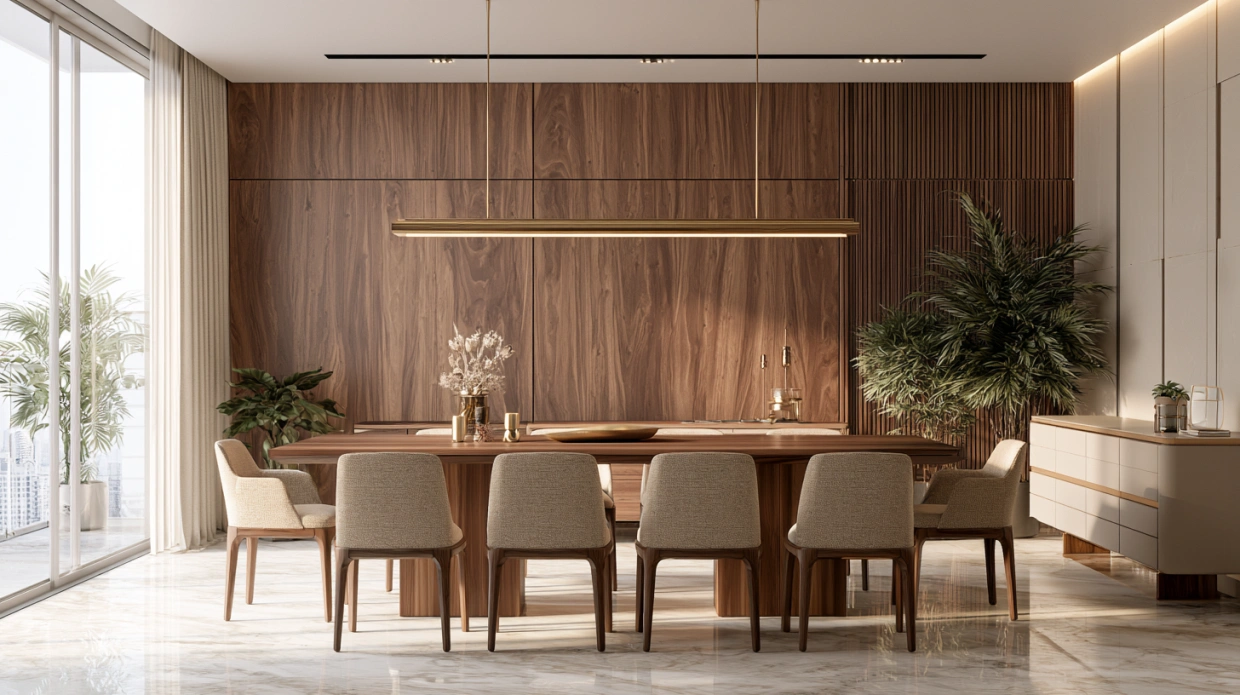 Wooden contemporary dining room