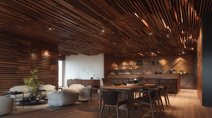 Wooden ceilings bring warmth and a premium aesthetic to spaces.