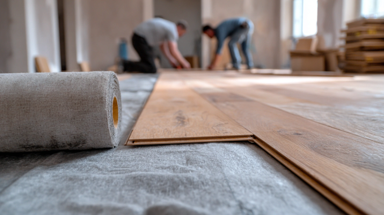 The wooden flooring underlayment installation process