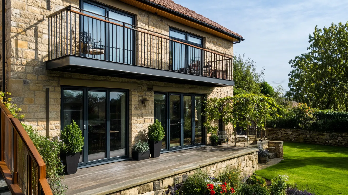 aluminium front balcony design outside