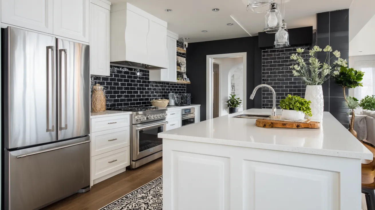 black wall for kitchen