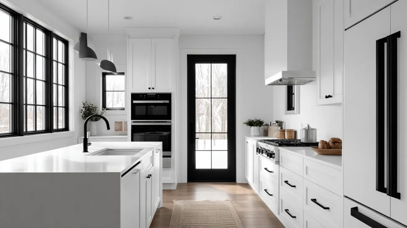 black window kitchen