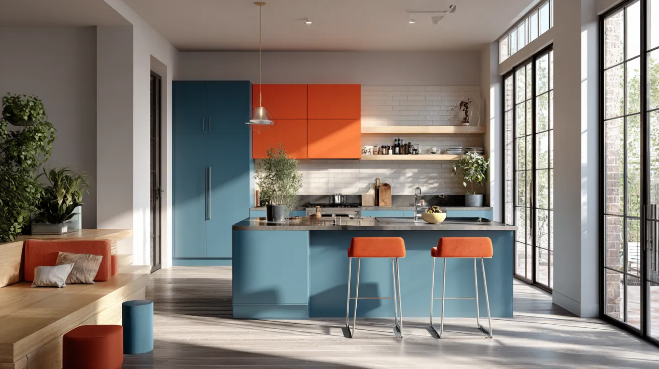 orange in blue