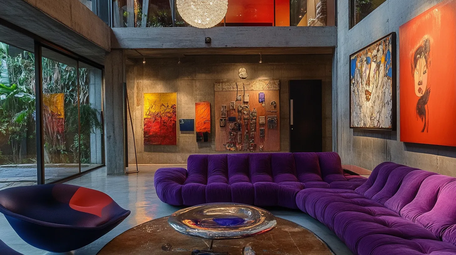 bold colours and rusty finish