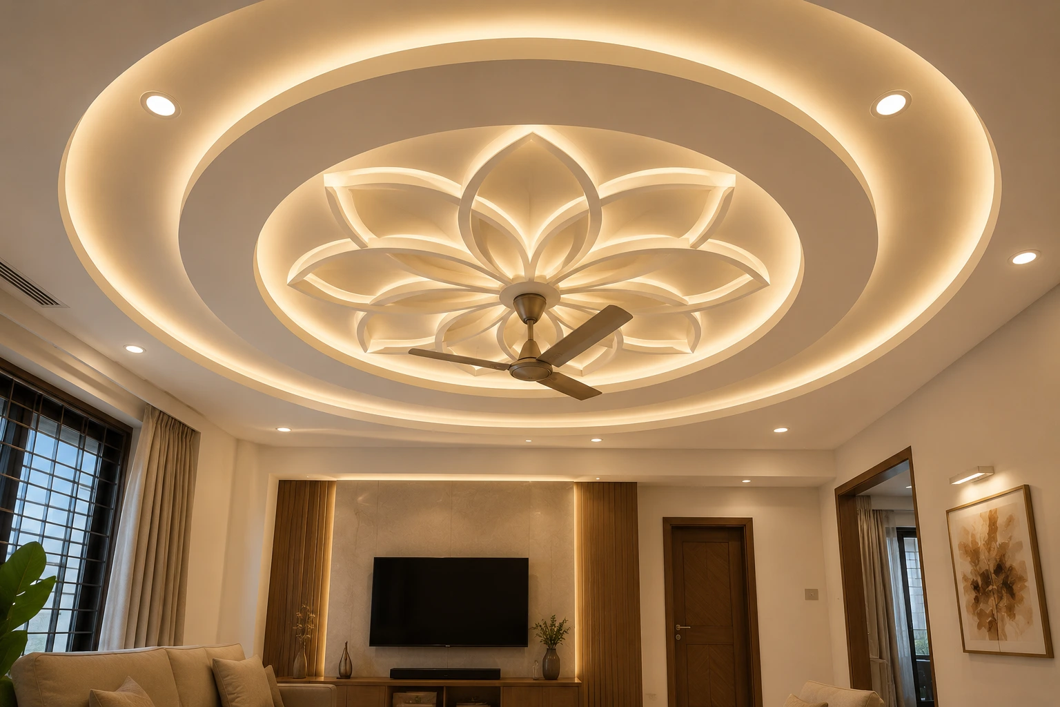 Circular pop flower design for dining area