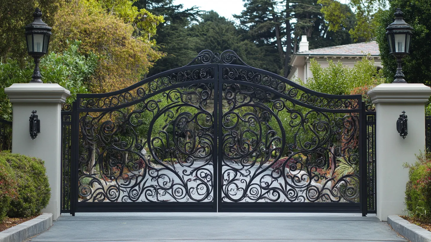 classic scrollwork fancy iron main gate design
