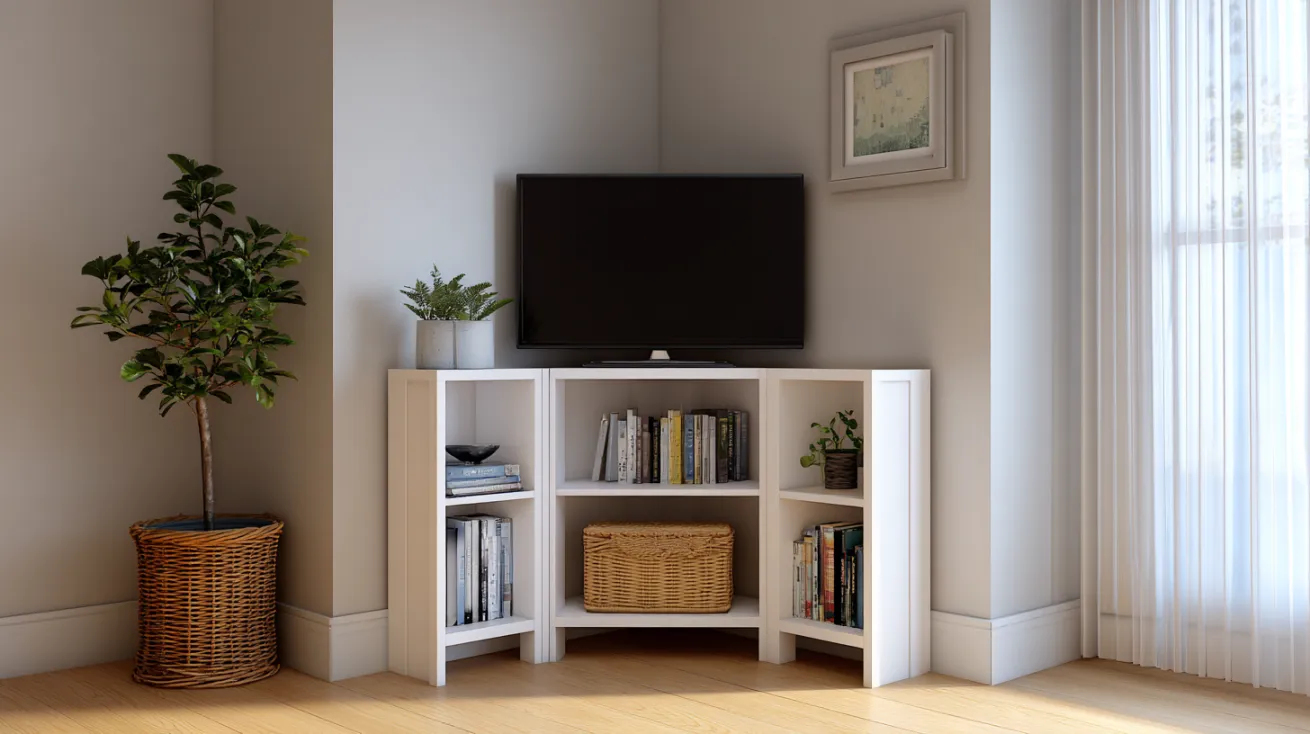 corner space for tv unit design