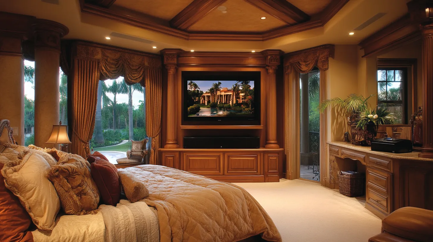 corner tv panel design for small bedroom