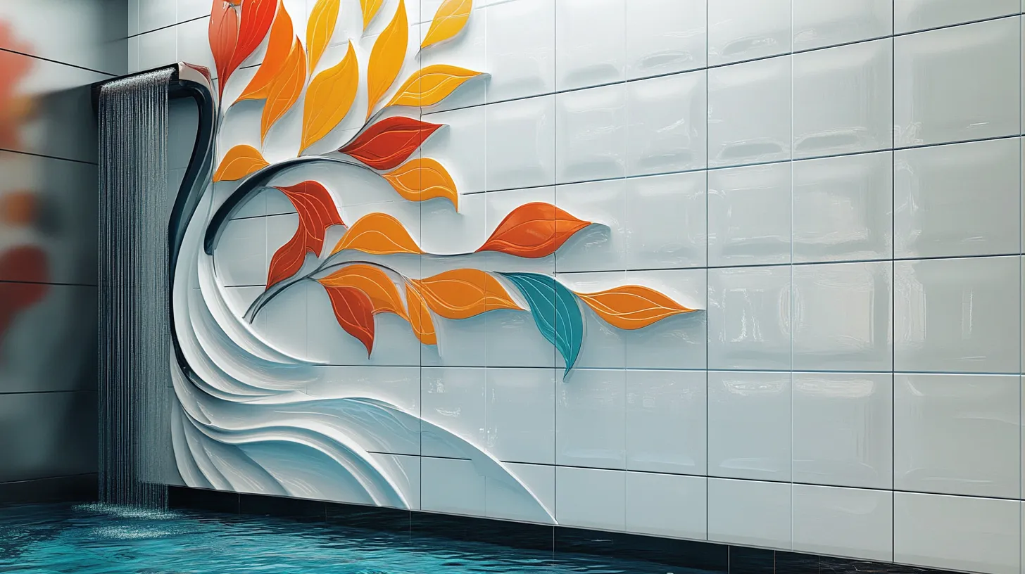 designer imagery wall tiles with a stylish elevation design