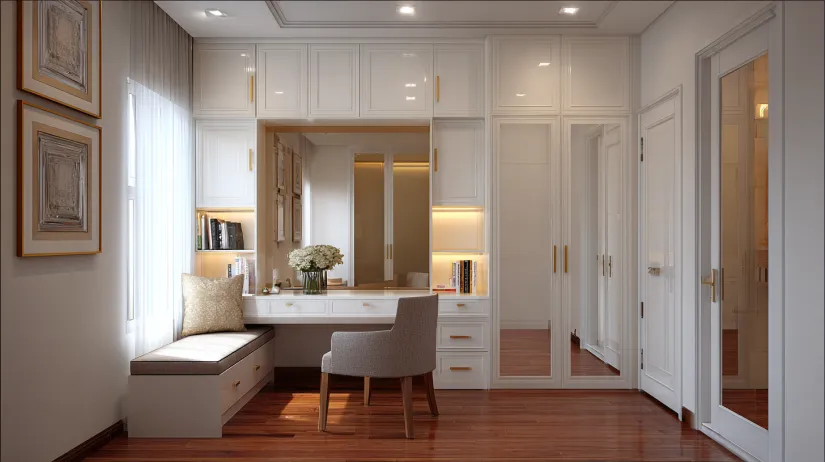 dressing table unit built into wardrobe designs for small bedroom