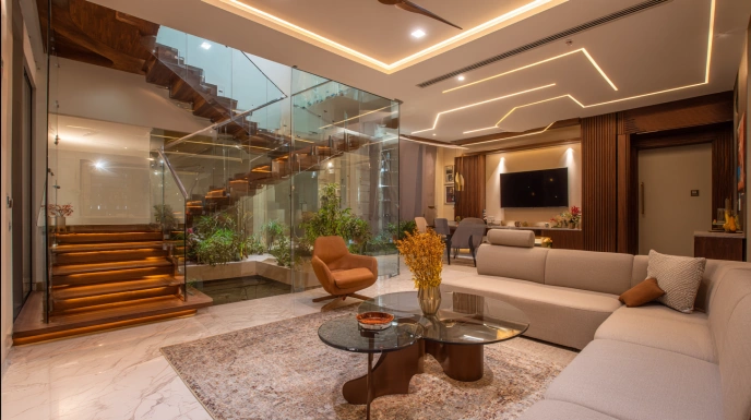 Smart home integrated Indian duplex interior