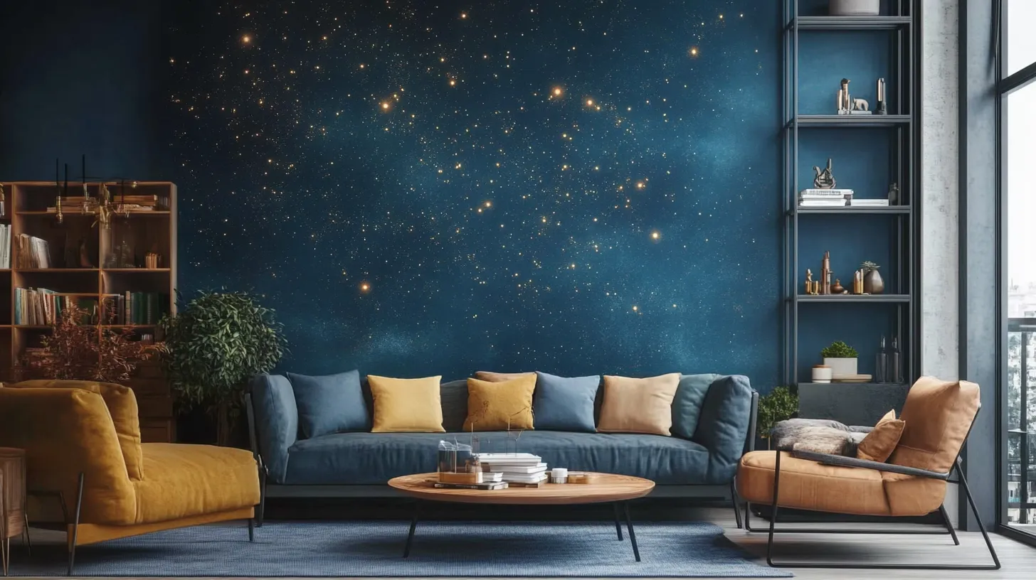 educational constellation drawing room wallpaper design idea