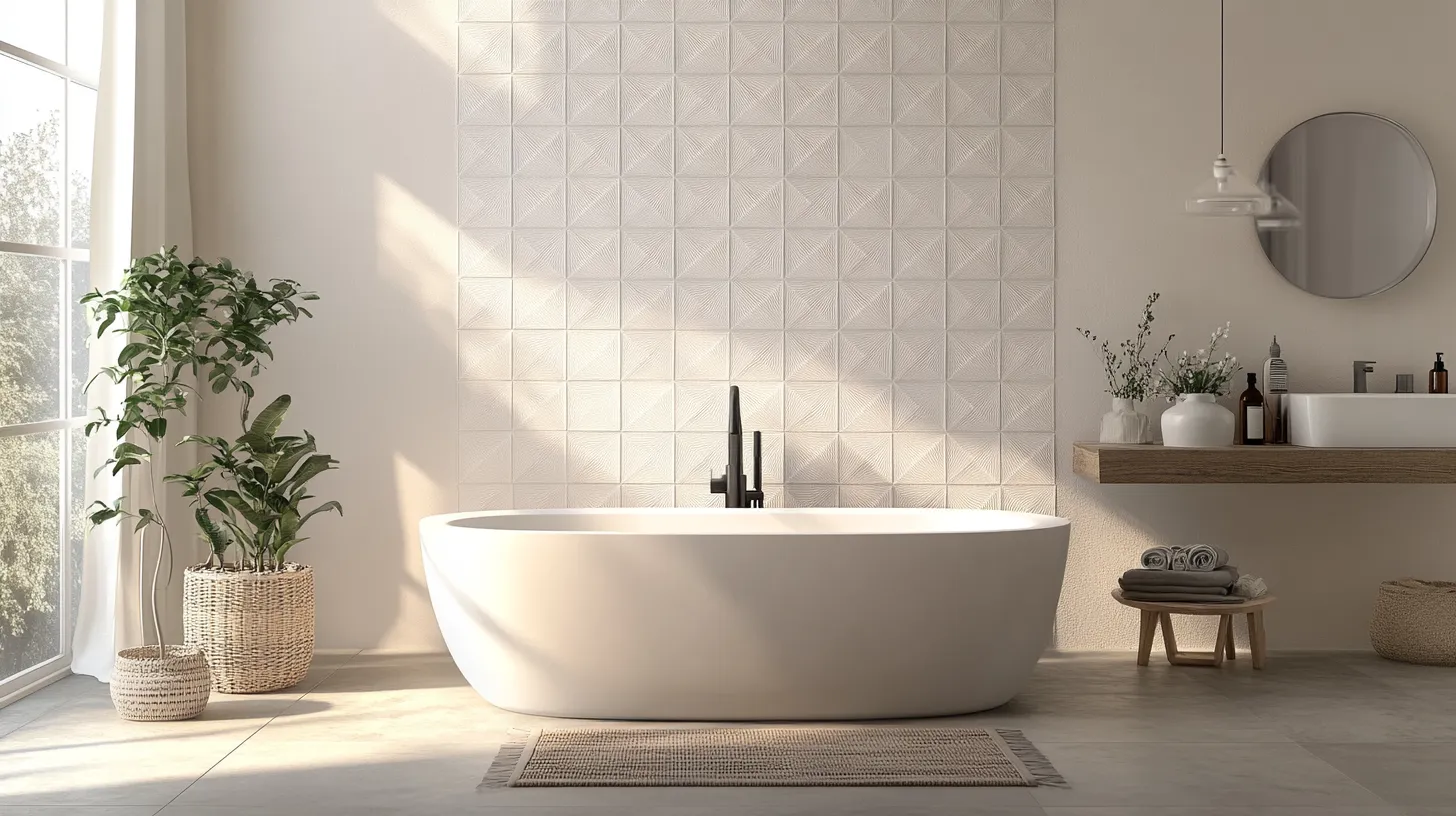 elevation wall tiles featuring geometric shapes