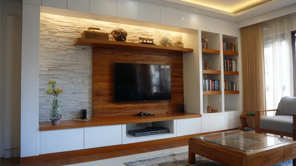 full wall panel tv wall unit design