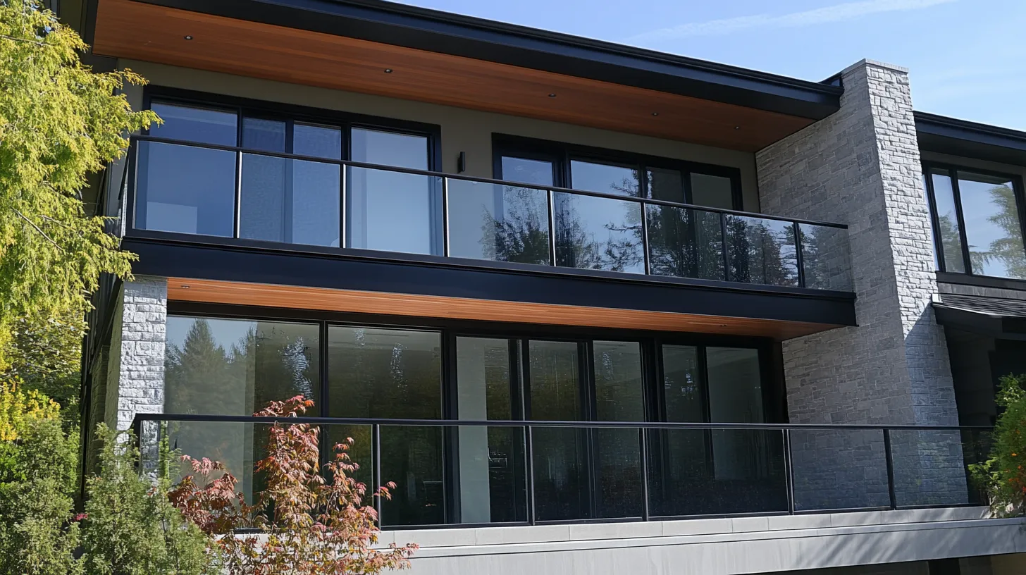 glass balcony front design
