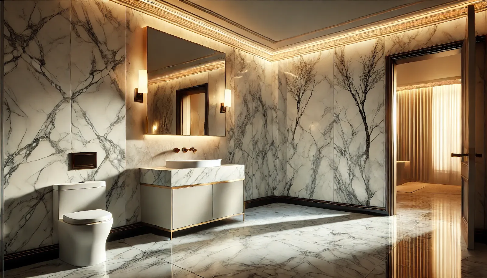 luxury bathroom with hall wash basin tile design with marble effect