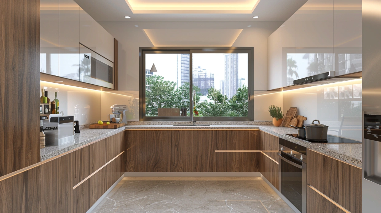 Modular kitchen components and layout overview